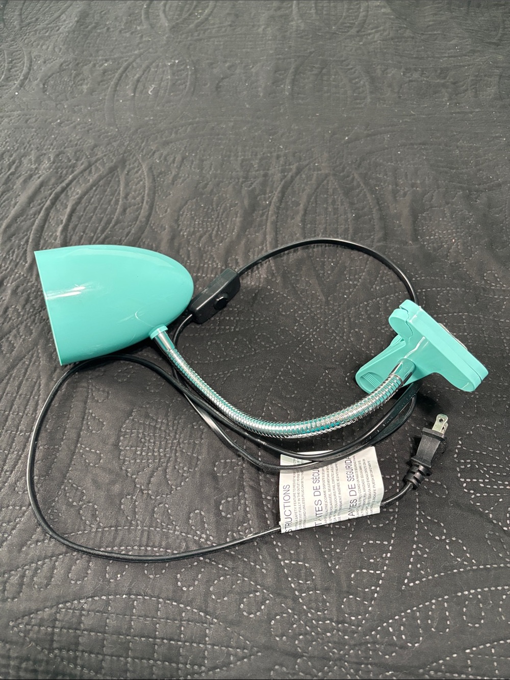 Adjustable Clip-On Desk Lamp in Teal